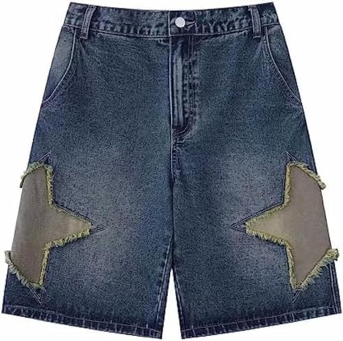 Aelfric Eden Star Tassel Patch Gradient Jorts Baggy Denim Shorts